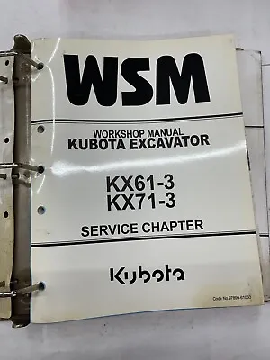 Buy Workshop Manual For Kubota Excavator Models KX61-3 And KX71-3 Service Chapter • 65$