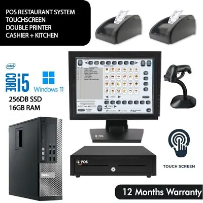 Buy 15  Touchscreen All In One POS System Restaurant Point Of Sale 2 Printers SALE • 690$