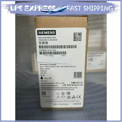 Buy New Siemens 6SE6440-2UC13-7AA1 6SE64402UC137AA1 MICROMASTER440 Without Filter GN • 503.49$