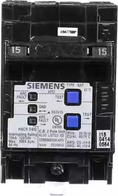 Buy Siemens Q215afcwg 15a 2 Poles Arc Fault Circuit Breaker 120/240 Afci Gfci • 49.99$
