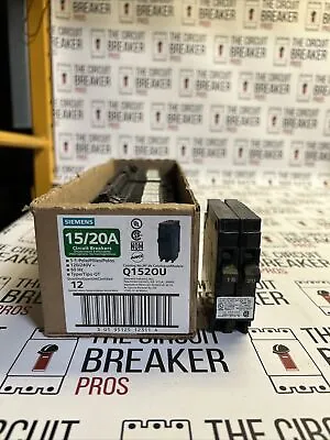 Buy 1 NEW Siemens Q1520 TWIN Circuit Breaker, 15/20 Amp , 120V Ac, 1 Pole, Plug In • 16$