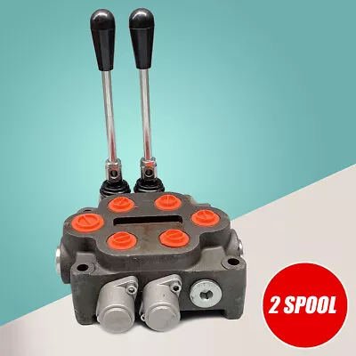Buy 2 Spool Hydraulic Control Valve 3/4  Outlet Loader Wood Splitter 25GPM 3000PSI • 125$