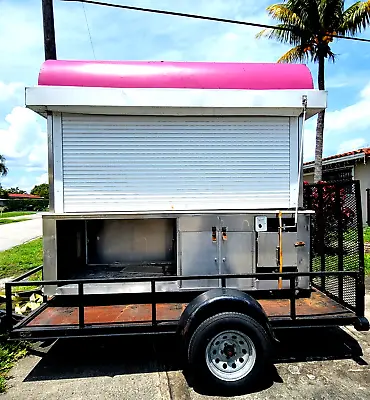 Buy Mobile Concession  Stainless Stand Food Cart Trailer Kiosk Wheels Electric 12' • 2,999$
