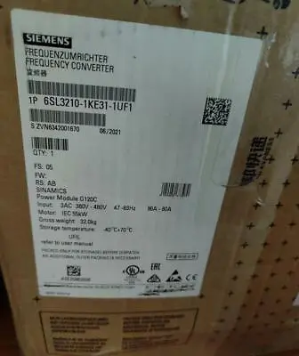Buy New Siemens SINAMICS G120C 55KW Inverter 6SL3210-1KE31-1UF1 6SL3 210-1KE31-1UF1 • 3,715.01$
