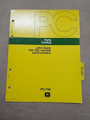 Buy John Deere 930,935,& 940 Land Levelers Parts Catalog, PC-748 • 40.68$