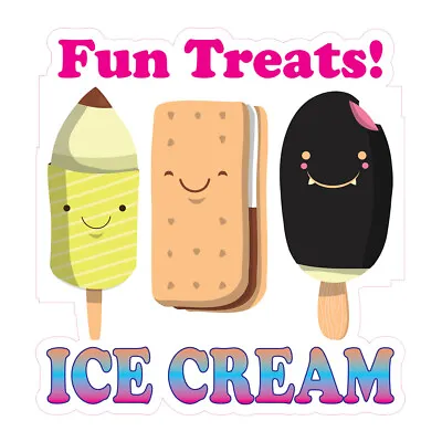 Buy Food Truck Decals Fun Treats Ice Cream Style A Retail Concession Sign Pink • 11.99$