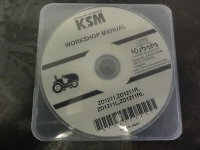 Buy Kubota ZD1211 ZD1211R ZD1211L ZD1211RL Zero Turn Mower Workshop Manual CD • 19$