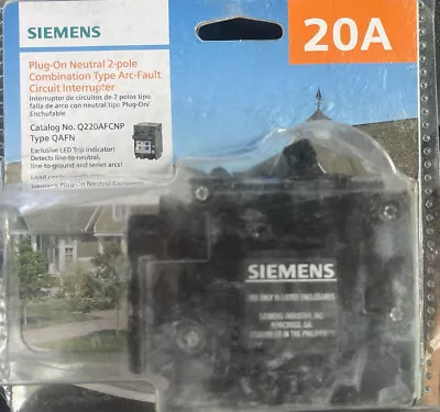Buy Siemens PlugOn Neutral 20A Combo Type Arc-Fault Circuit Interrupter No.Q220AFCNP • 26.99$