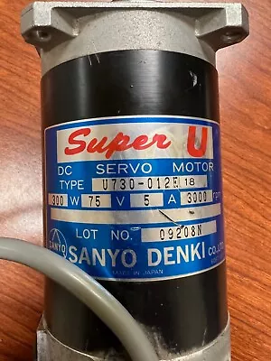 Buy Sanyo Denki Super U -DC Servo Motor  U730-012E18 W/ Optical Shaft Encoder - Used • 200$