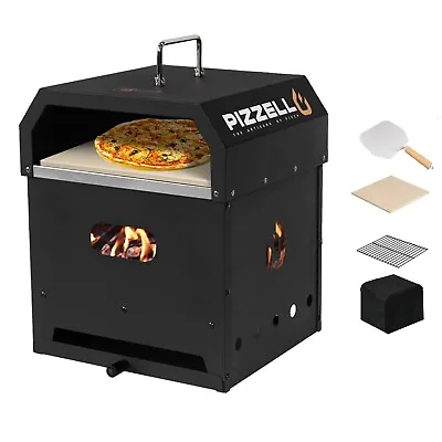 Buy Outdoor Pizza Oven 4 In 1 Wood Fired 2-Layer Detachable With Pizza Stone Grill • 159.95$