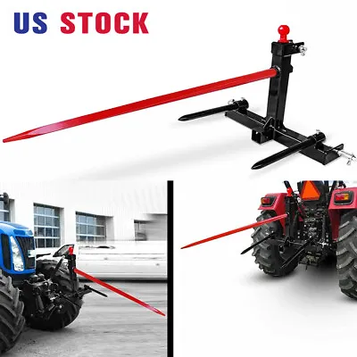 Buy 3Point Hay Bale Spear Trailer Hitch Receiver Cat 1 Tractor W/Gooseneck Ball 49'' • 269.99$