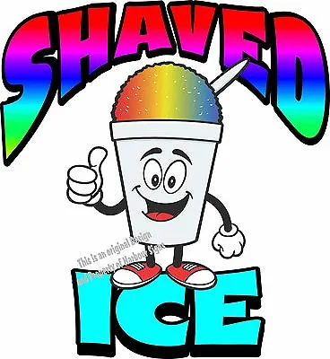 Buy Shaved Ice Vinyl Decal 14  Shave Concession Ice Cream Food Truck Cart • 16.99$