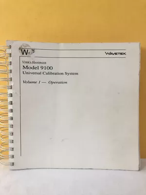 Buy Wavetek Model 9100 Universal Calibration System User's Handbook • 39.99$