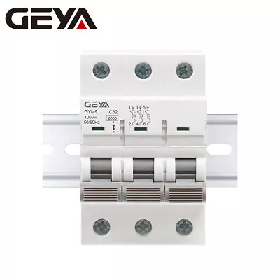 Buy GEYA MCB Mini Circuit Breaker 3 Pole Type C 6 10 16 25 32 40 50 63 80 100 125Amp • 19.83$