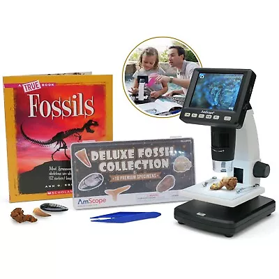 Buy IQCREW Amscope Kids Portable LCD Digital Microscope + Fossil Collecting Kit • 124.99$