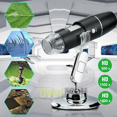 Buy 1600X Zoom HD 1080P 8LED USB Microscope Digital Magnifier Endoscope Video Camera • 19.79$