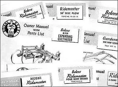 Buy Implement Manuals For Bolens Ridemaster - Reprints • 26.98$