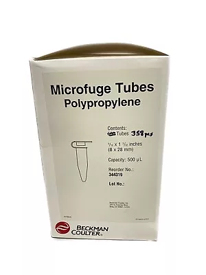 Buy (358) BECKMAN 500uL Microfuge Centrifuge Tubes Attached Snap Cap 8x28mm 344319 • 34.99$