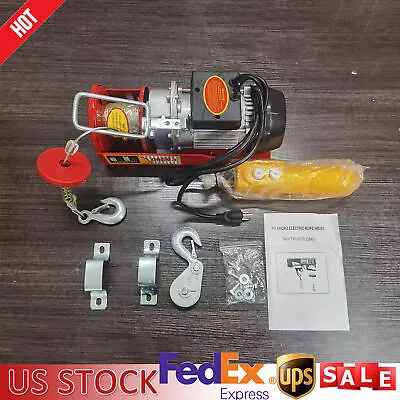 Buy PA200 440lbs Electric Wire Cable Hoist Winch Crane Hoist Remote Control NEW • 103.16$