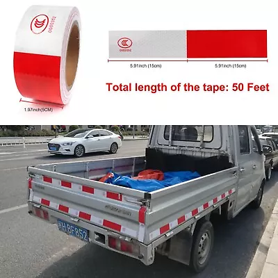 Buy Car Truck Red White Reflective Trailer Safety Tape Conspicuity Tape Warning Sign • 5.49$