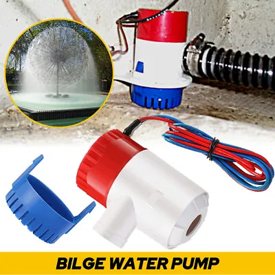 Buy 1100GPH 12V Electric Bilge Pump For Boat Marine Submersible Sump Water Transfer • 14.89$