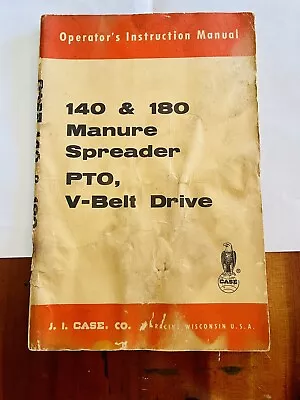 Buy CASE 140 180 Manure Spreader PTO V-Belt Drive Operator's Manual 9-4009-3 • 8$