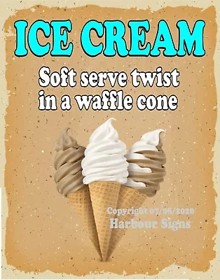 Buy Ice Cream Soft Serve Waffle Cone DECAL V Food Truck Concession Sticker Sticker • 13.99$