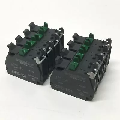 Buy Lot Of 8 Schneider ZBE-101 Harmony XB4 Push-Button Contact Blocks, 1NO, 600V 10A • 75$