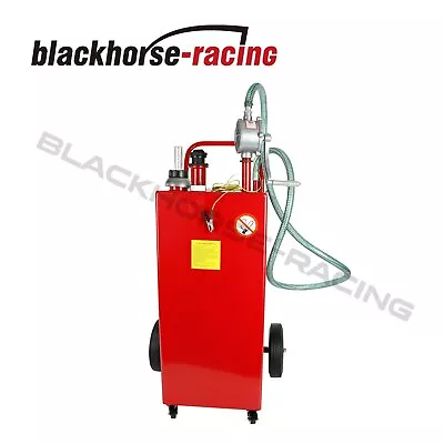 Buy 30 Gallon Gas Fuel Diesel Caddy Transfer Tank Container Rotary Pump Portable • 223.53$