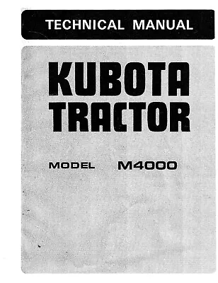 Buy 4000 Tractor Technical Workshop Repair Manual Kubota B4000 • 23.98$