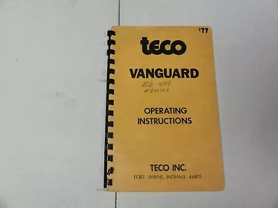 Buy Teco Vanguard Aerial Device Operating Instructions Manual   3-77 • 30$