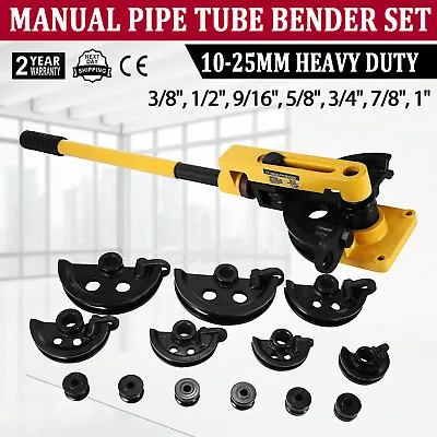 Buy Pipe Bender Manual Bench Bending Machine 3/8 -1  Tube Bender Set 7 Dies • 132.90$