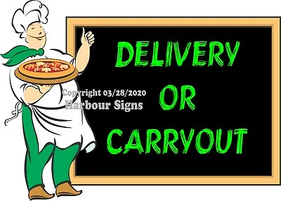 Buy Pizza Delivery Carryout DECAL(Choose Your Size)  Food Truck Concession Sticker • 13.99$