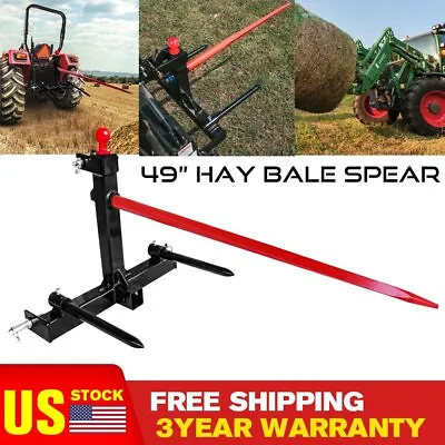 Buy 3 Point Trailer Hitch Attachment 49  Hay Bale Spear 17  Stabilizer Cat 1 Tractor • 289.99$