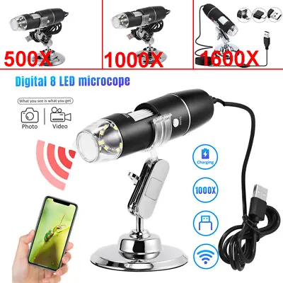 Buy Wifi Wireless Digital Microscope 1000X/1600X HD USB Electron Microscope Camera • 25.59$