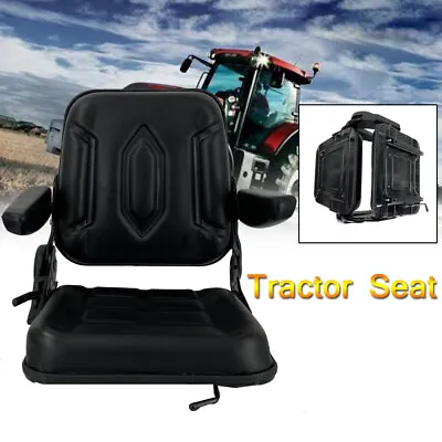 Buy Garden Lawn Mower Seat Tractor Seat Riding Forklift Seat Slidable With Armrest • 119$