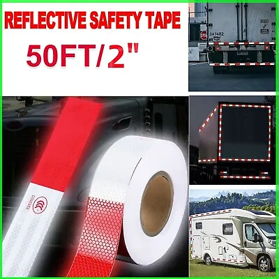 Buy Reflective Trailer Tape Safety Red White Truck Warning Tape Conspicuity Sign Car • 10.95$