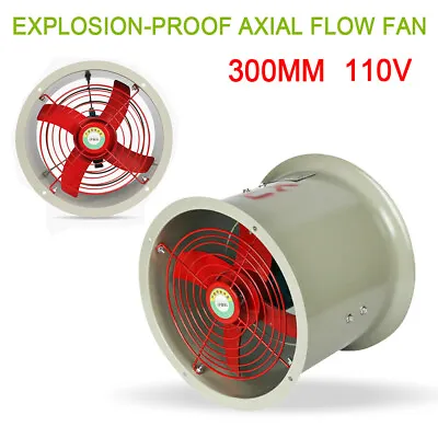 Buy 12 Inch Explosion-proof Axial Fan Pipe Spray Booth Paint Fumes Exhaust Fan • 96.76$