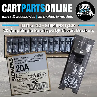 Buy LOT Of 12 SIEMENS Q120 20-Amp Single Pole Type QP Circuit Breakers • 69.97$