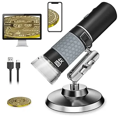 Buy Bysameyee 4K 3840x2160P Wireless Digital Microscope Handheld HD USB Microscop... • 41.51$