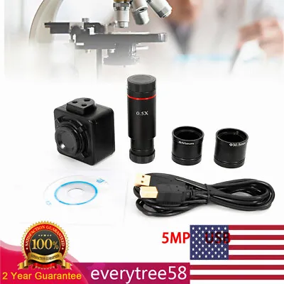 Buy USB 5MP HD Microscope Digital Electronic Eyepiece Camera With C Mount Adapter • 65$