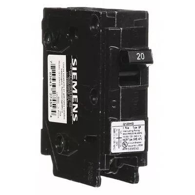 Buy Siemens Q120hid Miniature Circuit Breaker, 20 A, 120V Ac, 1 Pole, Plug In • 24.20$