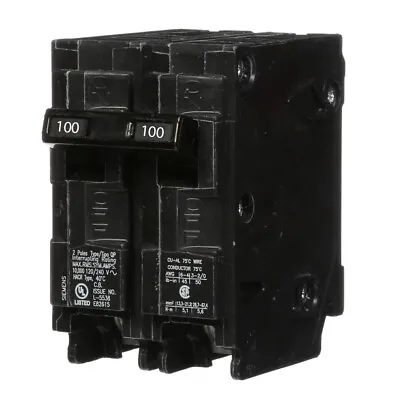 Buy Siemens Q2100 Circuit Breaker 2 Pole 100 Amp 120/240 Volt AC ITE NEW • 42$