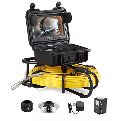 Buy VEVOR 300ft/91.5m Sewer Camera Drain Pipe Inspection Camera 9 In LCD Monitor • 639.99$