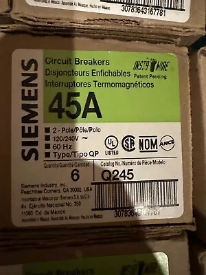 Buy Siemens Q245 2 Pole 45 Amp 120/240v (New) (Box Of 6) • 60$