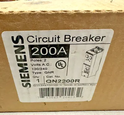 Buy Siemens QN2200R 200A 2 Pole Main Circuit Breaker QNR *NEW* • 127.92$