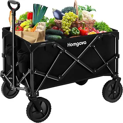 Buy Homgava Collapsible Folding Wagon Cart,Outdoor Beach Wagon,Heavy Duty Garden • 85.99$