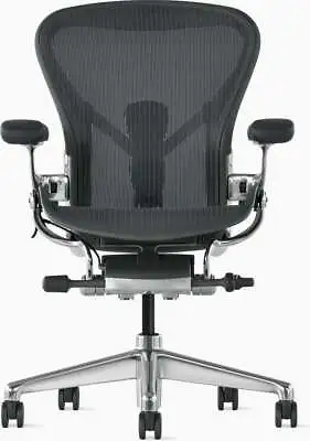 Buy Aeron Chair By Herman Miller Size B With Polished Aluminum Base Open Box • 999.11$