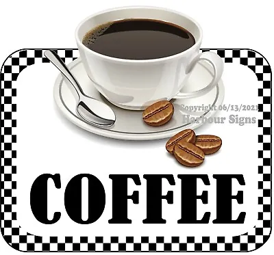 Buy Coffee DECAL Food Truck Concession Vinyl Sign Sticker Bw • 12.99$