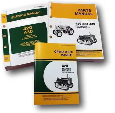 Buy Service Manual Set For John Deere 420 420C Crawler Tractor Parts Operators Dozer • 76.57$
